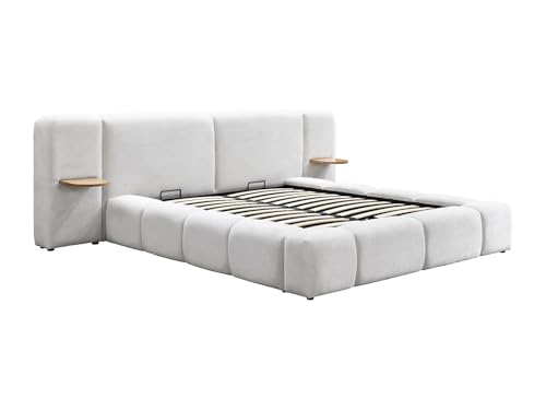 Vente-unique - Cama con canapé abatible 2 plazas Vilaco - poliéster - Beige