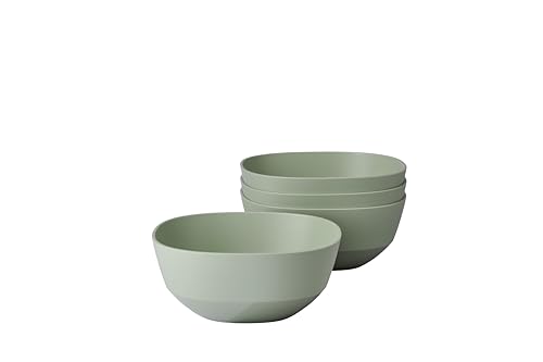 Mepal - Serving bowl 4 pieces Silueta - Dishwasher & microwave resistant - Salad bowl - Tapas bowls - Tableware - 750 ml - Nordic sage