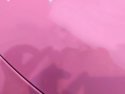 Image of LZLRUN High Gloss Vinyl Realistic Paint Wrap Roll Car Sticker Film Decal Bubble Free Come with Installation Tool Set (Pink, 1ft x 10ft)