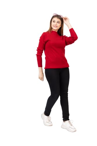 Image of TWENTY ME Winter Wear Casual Solid Acrylic Soft & Warm High Neck Skivvy for Women's