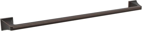 Image of Amerock Mulholland 24 inch Oil-Rubbed Bronze Towel Bar | Decorative bathroom hardware in durable Zinc /Stainless Steel construction; mounting hardware included for easy installation