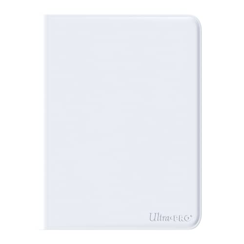Image of Ultra PRO - Vivid 12-Pocket Zippered PRO-Binder: White - Protect 480 Standard Size Cards In Side Loading Pockets, Protect Valuable Sports Cards & Collectible Trading Cards