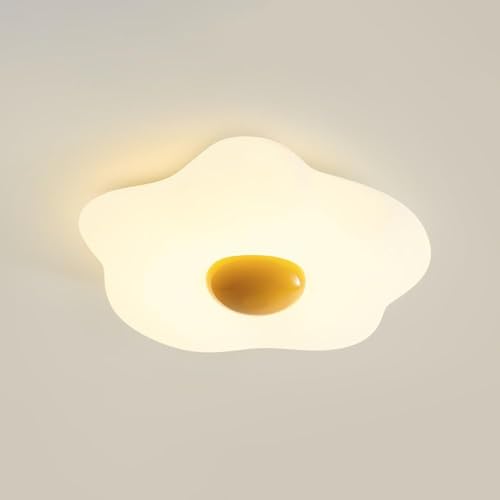 Plafonnier milieu du siècle crème avec fleur blanche lumineuse pour déco maternelle