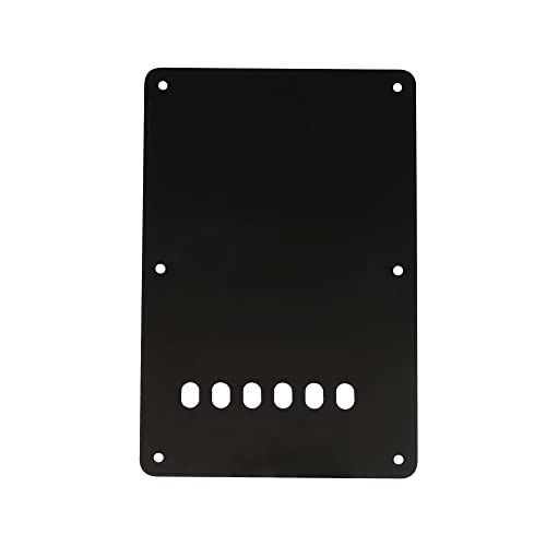 Musiclily 6 Hole ST Back Plate Tremolo Cavity Cover for China Squier Electric Guitar 1Ply Black - Image 4