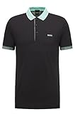 BOSS Herren Paule Slim-Fit Poloshirt mit Logo-Details Schwarz M