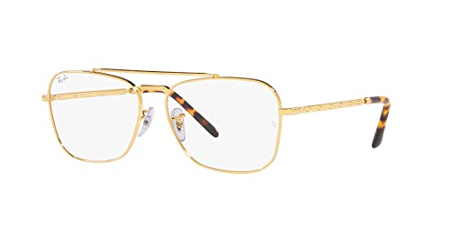 Ray-Ban RX3636V New Caravan Square Prescription Eyewear Frames, Legend Gold/Demo Lens, 58 mm