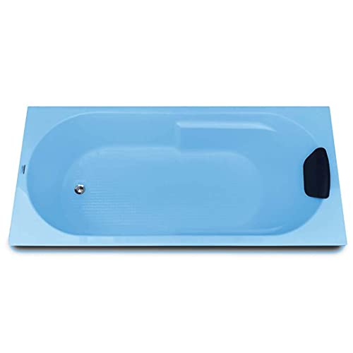 Image of MADONNA Divine Acrylic 5.5 feet Rectangular Fixed Bathtub (with Headrest) - Cyan Blue