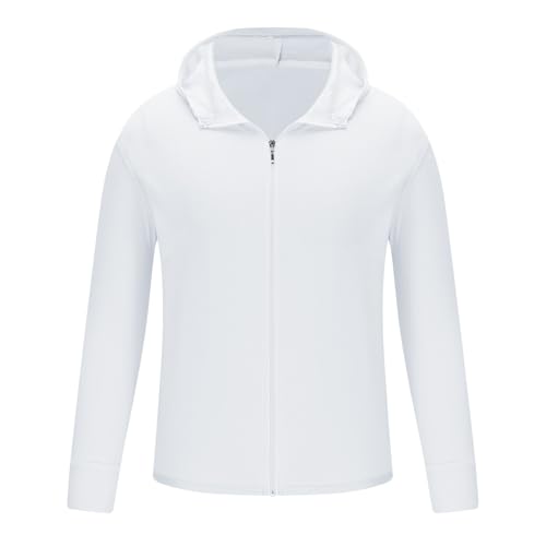 Men's UPF 50+ Light Jacket Full Zip Sun Protection Hoodie Long Sleeve Sun Shirts UV Fishing Athletic Performance Shirt3