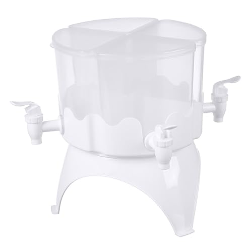 ZAWELIYO Beverage Dispenser, 4L Capacity, 4 Compartment, Rotating, with Spigot, for Fridge, Cold Drinks, Home Use