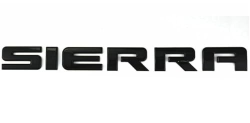 Image of 1Pcs Sierra Letters L /R Door Rear Tailgate Emblem Replacement for GMC Sierra 1500 2500 (Gloss Black)