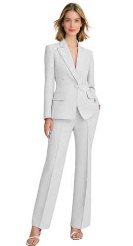 Pant Suits for Women Dressy 2 Pieces Women Business Suit Blazer Pants Set for Work Casual Wear