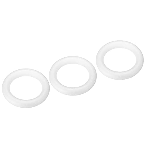 MECCANIXITY 3 Inch Foam Wreath Forms Round Craft Rings for DIY Art Crafts, Florists, Home Decoration Pack of 3