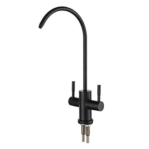 Grifo para ósmosis inversa negro con rotación de 360° para purificar el agua del fregadero