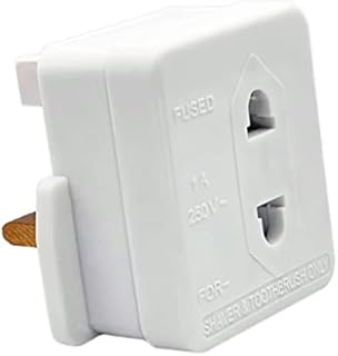 Heavy Duty, Electric Shaver / Toothbrush Plug Adapter Charger for Bathroom Socket Convertor White UK 2 Pin To 3 Pin, 1A Fused, Razor Shavers Adaptor, Travel Accessories by Pipestation®