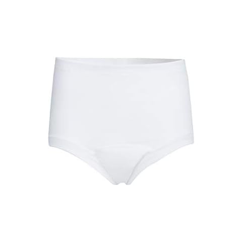 con-ta Incontinence Waist Briefs with Leak Protection & Safety Zone, Washable & Reusable, Comfortable Women's Clothes, White, Size S-4XL Cover