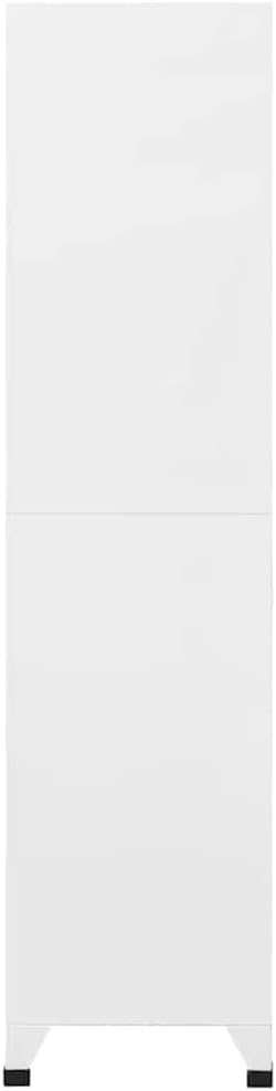 15-Door White Steel Locker Cabinet with Lockable Storage for Office and School Use, Modern Rectangular Design, Durable Metal Frame, Secure Cam Locks Included