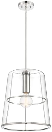 DESIGNERS FOUNTAIN Alonzo Pendant Light, 14 Inch Hanging Ceiling Fixture for Kitchen Island and Dining Room, Polished Nickel, D299M-14P-PN