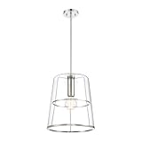 DESIGNERS FOUNTAIN Alonzo Pendant Light, 14 Inch Hanging Ceiling Fixture for Kitchen Island and Dining Room, Polished Nickel, D299M-14P-PN