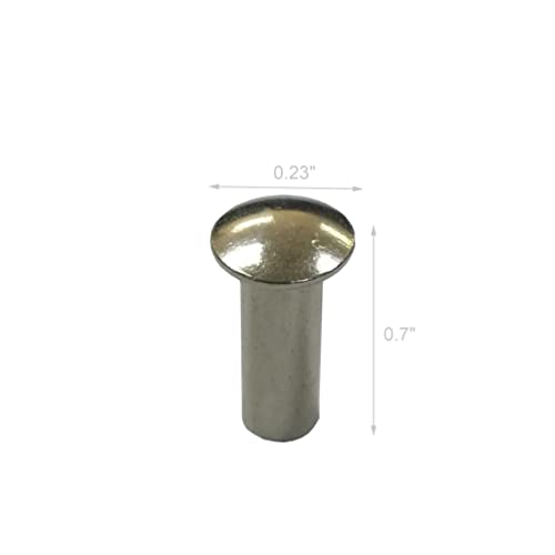 Semi-Tubular Rivet, 1/4x5/8 in, PK25