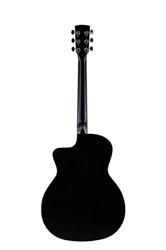 Image of Saga SF-600GC-BK Grand Concert Acoustic Cutaway Guitar (Black)