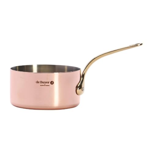 Cazo recto mini De Buyer 10 cm con mango bronce para repostería fina 3