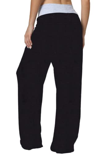 X-Image Women's Comfy Pajama Lounge Pants Floral Print Drawstring Jogger Wide Leg Athletic Pants2