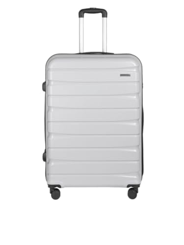 Image of Teakwood 76 CM Unisex Trolley Bag for Travel, Hard Cabin Trolley Large Travel Suitcase Bag, Lock System 360 Degree 8 Rotating Wheels (76 CM, Metallic Silver)