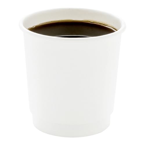 Image of Restaurantware 4 Ounce Paper Cups, Pack of 25 Double Wall Disposable - Leakproof, Recyclable, White Paper Insulated Hot Beverage Cups, with Matching Lids Available for Purchase Separately