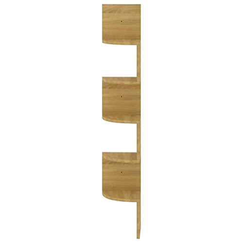 Estante esquinero de pared de roble Sonoma para decorar salones y dormitorios actuales 6