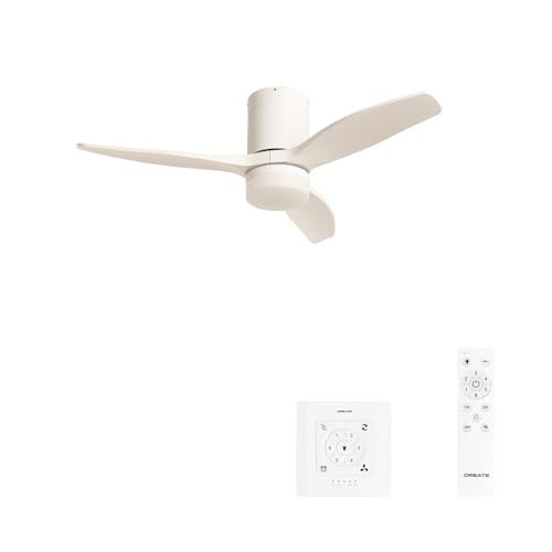 CREATE / WINDCALM S/Ventilateur plafond ABS lumière blanc + contrôleur, télécommande / 40W, Silencieux, Ø112 cm, 6 vitesses, 3 températures lumière,...