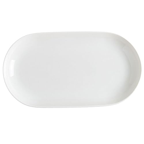OFFSCH Ceramic Food Plate for Restaurant Home Oval Serving Dish Oven for Snacks Desserts Fruits and Appetizers Easy to Clean Smooth Surface
