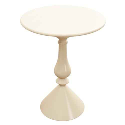 Runder Couchtisch - Nachttisch aus Metall - Couch Side Snack Table - Nachttisch Scandi Style Lampentisch für Wohnzimmer Schlafzimmer Home Office Empfangsraum
