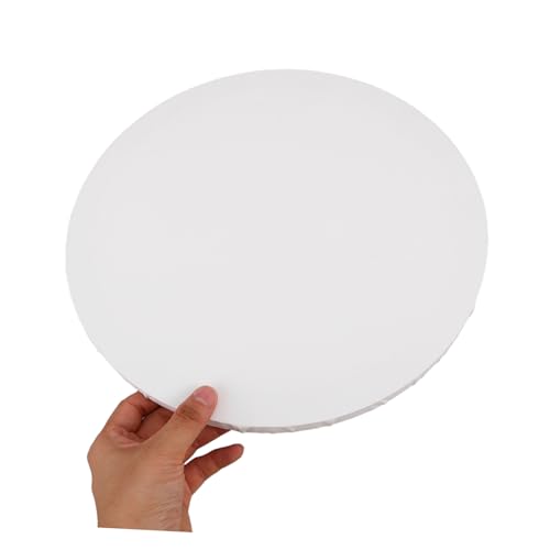 Lienzos redondos para pintar de algodón set de 3 mini lienzos estirables prepintados blanco 5