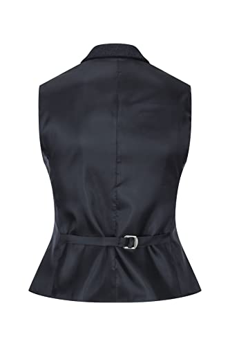 Women Black Blazer Waistcoat Tweed Herringbone Wool Classic Smart Casual Vintage 1920s3