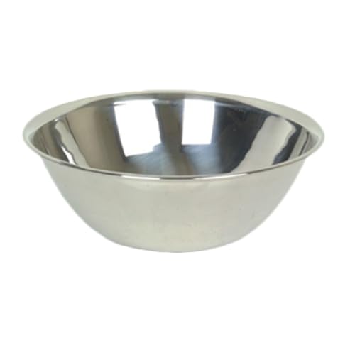 FSE SLMB030 Mixing Bowl, 30 Quart Capacity, Flat Base, Curved Lip, Economy Stainless Steel, Mirror Finish