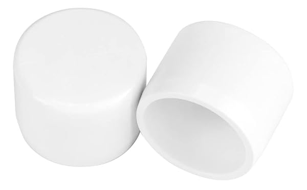 QWORK PVC Pipe End Cap Fitting, 40 Pack 3/4" Furniture Grade SCH40 Pipe Plug Socket Fitting, External End Cap, White by QWORK - Used condition - US$13.70