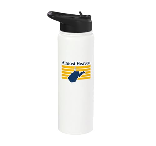 Almost Heaven West Virginia Retro Stainless Steel Insulated Water Bottle