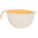 JOINPAYA Colador de Lavado Doméstico Doble Capa Pequeño en Plástico Color Amarillo, Cesta Coladora Fina para Frutas y Verduras, Escurridor Práctico para Cocina y Drenaje