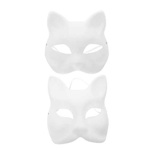 GRIRIW 2Pcs Blank Paper Masks for DIY Painting Unfinished Masks Comfortable Lightweight Paper Mache for Parties Art Projects and Creative Activities