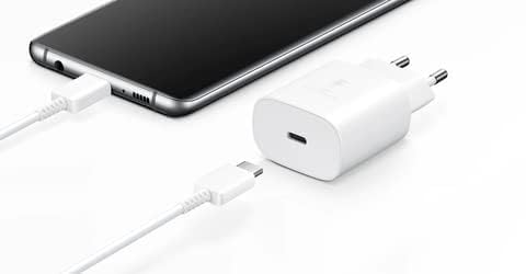 Image of Original Super Fast Charger 45W Compatible with Samsung | A71 5G, A71, A70s, A70, A90 5G, A80 (with Cable) - White GFR622