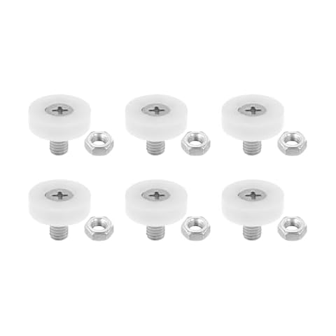 Joyangy 19mm Drawer Rollers, 6 Pack Plastic Cabinet Drawer Pulleys, Replacement Wheels Bearing Small Pulley Slides Guides for Furniture DIY, Ideal for Drawers Cupboard Wardrobe, Easy Installation Cover