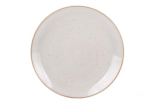 Vajilla de cerámica pintada a mano beige esmaltada con borde vintage 16 piezas. diseñado para: uso diario y celebraciones Vajilla de cerámica pintada a mano beige esmaltada con borde vintage 16 piezas. diseñado para: uso diario y celebraciones