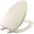 BEMIS 19170PLE4 346 Alesio II Toilet Seat with Slow Close, Never Loosen and Provide the Perfect Fit, ELONGATED, High Density Enameled Wood, Biscuit/Linen