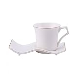 Karaca Laura Kaffeeservice für 6 Personen 6x Untertasse, Mokkatassen/Espressotassen Set aus Porzellan, Kaffeetassen mit Untertasse-Espresso Set aus Porzellan