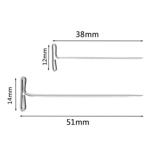150 Pcs T Pins, Sewing Pins for Blocking Knitting, Modelling, Wig Making and Crafts, Straight Pins T-Pins Stainless Steel Nickel Plated with Storage Box (1.5 Inch，2 Inch)