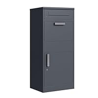 DEGAMO Paketbox Briefkasten Bremen 50x38x112cm, Stahl anthrazit RAL 7016, stehend, wasserdicht