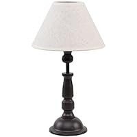 thesecrethome.es - Lámpara de Forja para Mesita - Lámpara de Noche en Tela y Hierro Forjado - Iluminación para el Hogar - Decoración para Dormitorio y Salón - Diámetro 20 cm (Modelo 17)