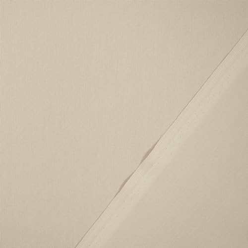 Baumwollstoff Popeline, 100% Baumwolle, Stoff zum Nähen, uni sand (Länge am Stück: ab 50cm / Breite: 148cm)