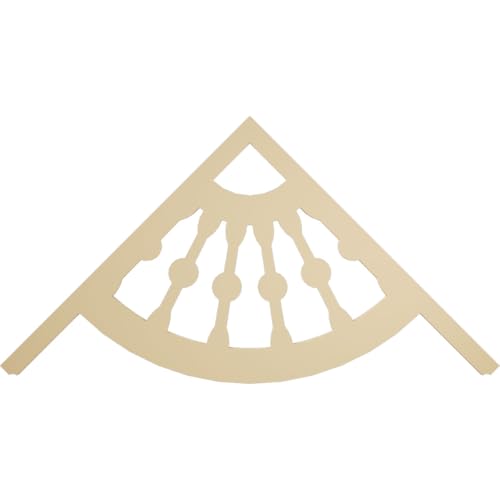 72"W x 36"H x 1 1/2"P (12/12) Pitch Classic Wagon Wheel Signature Urethane Gable Pediment, Primed Tan