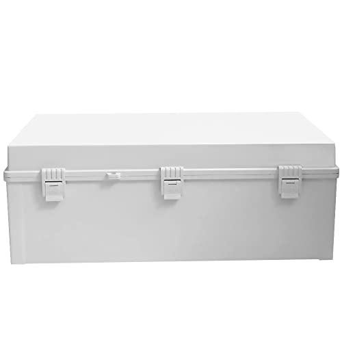 Large Electrical Junction Boxes Hinged Outdoor Abs Plastic Buckle Deep Wall Mount,Dustproof Waterproof Ip67 Universal Durable Electrical Big Enclosure With Lock (23.62"X15.75"X8.66") #TOP6